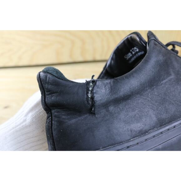 Thursday Everyday Sneakers Men 13.5 Black Leather Lace Up Handmade NO INSOLES - Picture 10 of 10